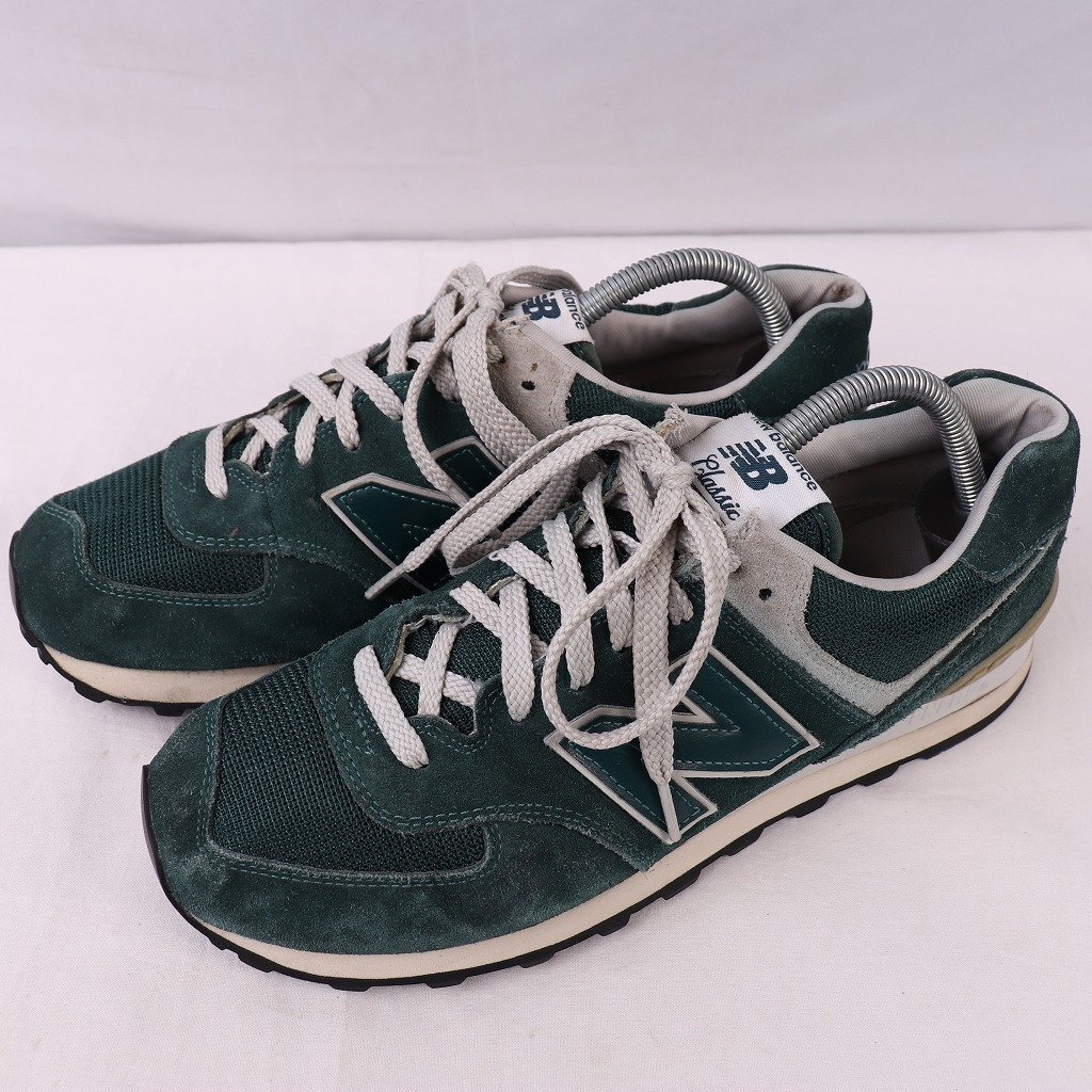 574 ニューバランス 27.0cm/new balance 緑 グリーン 灰 グレー 中古 古着 メンズ スニーカー yy3077_画像1