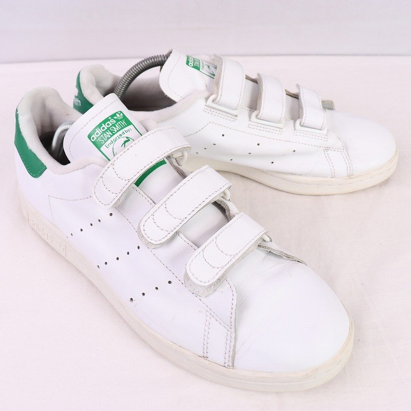 STAN SMITH 27.0cm/adidas スタンスミス アディダス スニーカー ベルクロ 白 ホワイト 緑 中古 古着 メンズ ad4844_画像6