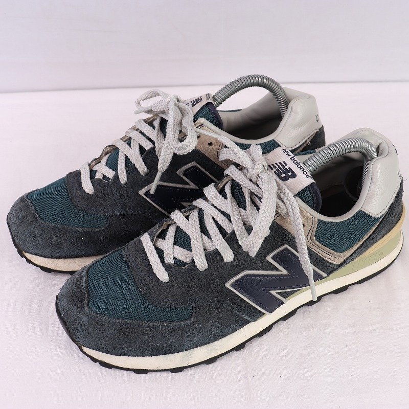 574 ニューバランス 26.0cm/new balance 紺 ネイビー グレー 中古 古着 スニーカー メンズ yy8925_画像1