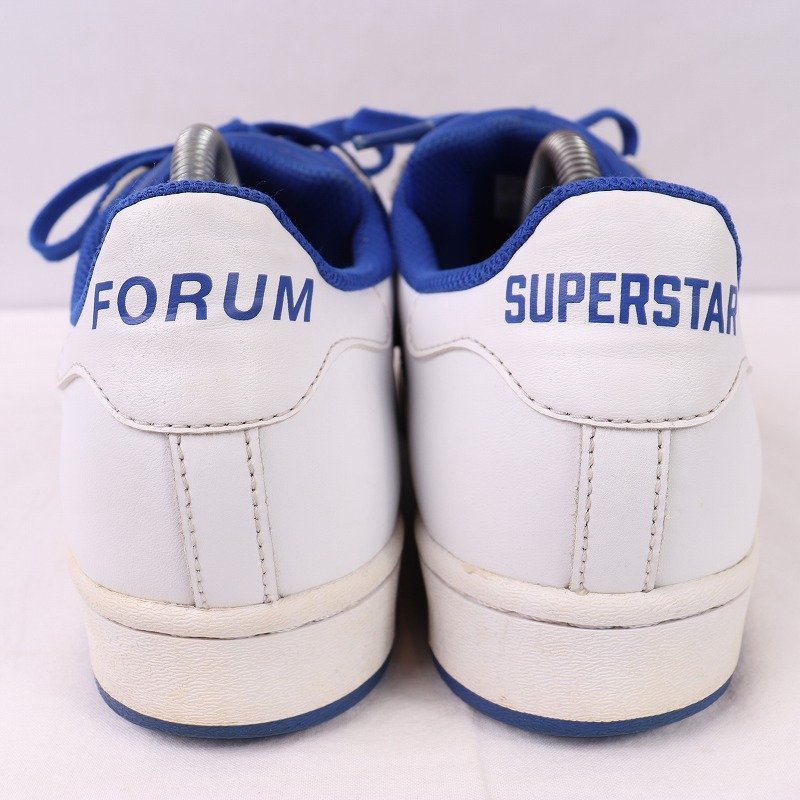 FORUM vs SUPERSTAR 26.5cm/adidas フォーラム バーサス スーパースター アディダス スニーカー 白 ホワイト 青 中古 古着 メンズ ad4853_画像2