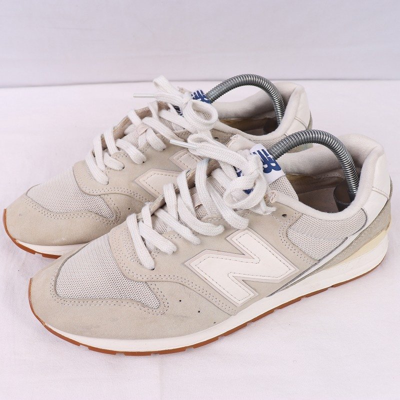 996 ニューバランス 26.5cm/new balance ライトグレー 灰色 白 青 中古 古着 スニーカー メンズ yy8947_画像1