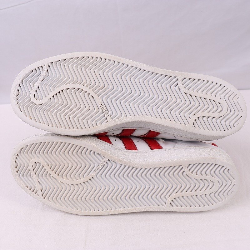 SUPERSTAR 27.0cm/adidas スーパースター アディダス スニーカー 白 ホワイト 赤 中古 古着 メンズ ad4861_画像4