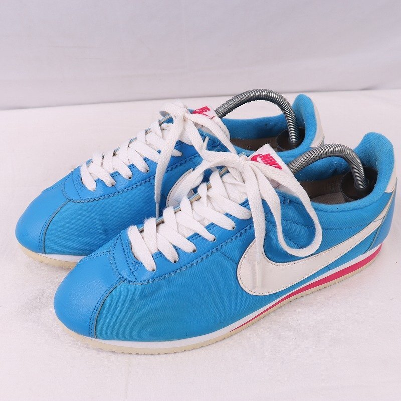 CLASSIC CORTEZ NYLON 27.5cm/NIKE ラシック コルテッツ ナイロン ナイキ 古着 中古 青 ブルー 白 ピンク メンズ スニーカー xx8083_画像1