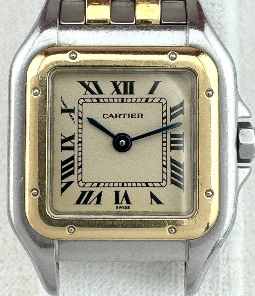  【カルティエ　1円～】　◎CARTIER◎　W25029B6　パンテール　腕時計　クォーツ　稼働　レディース　B76L20C_画像2