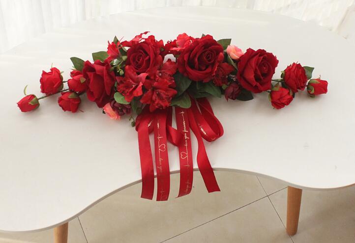  hand made * red rose artificial flower * wall decoration * entranceway lease * ornament * approximately 63cm* art flower *