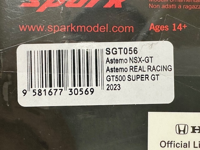 1/43 SPARK Astemo NSX-GT No.17 Astemo REAL RACING 2023 HONDA HRC ホンダ アステモ リアルレーシング 塚越広大／松下信治 SGT056 新品_画像5