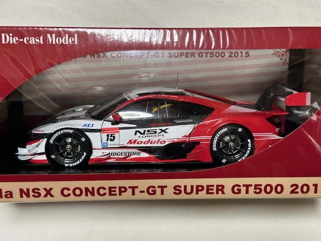 EBBRO 1/18 Drago Modulo NSX CONCEPT-GT SUPER GT500 2015 Rd.1 Okayama No.15 HONDA ホンダ スーパーGT ドラゴ モデューロ NSX-GT 小暮_画像3