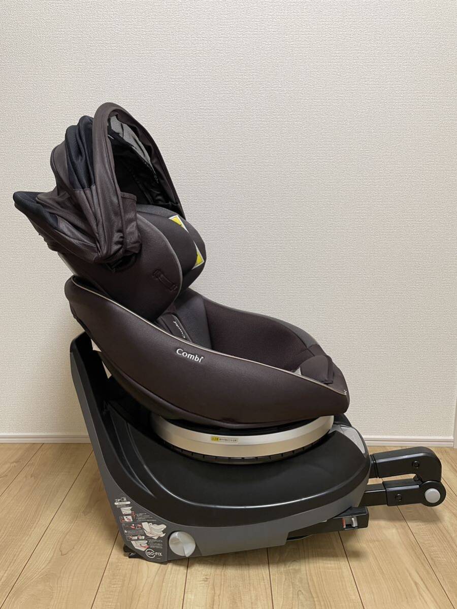 送料込み！美品 チャイルドシート コンビ ネルーム ISOFIX エッグショック NE 幌つき上位グレード ブラウン CC-UID Combi リクライニングの画像9