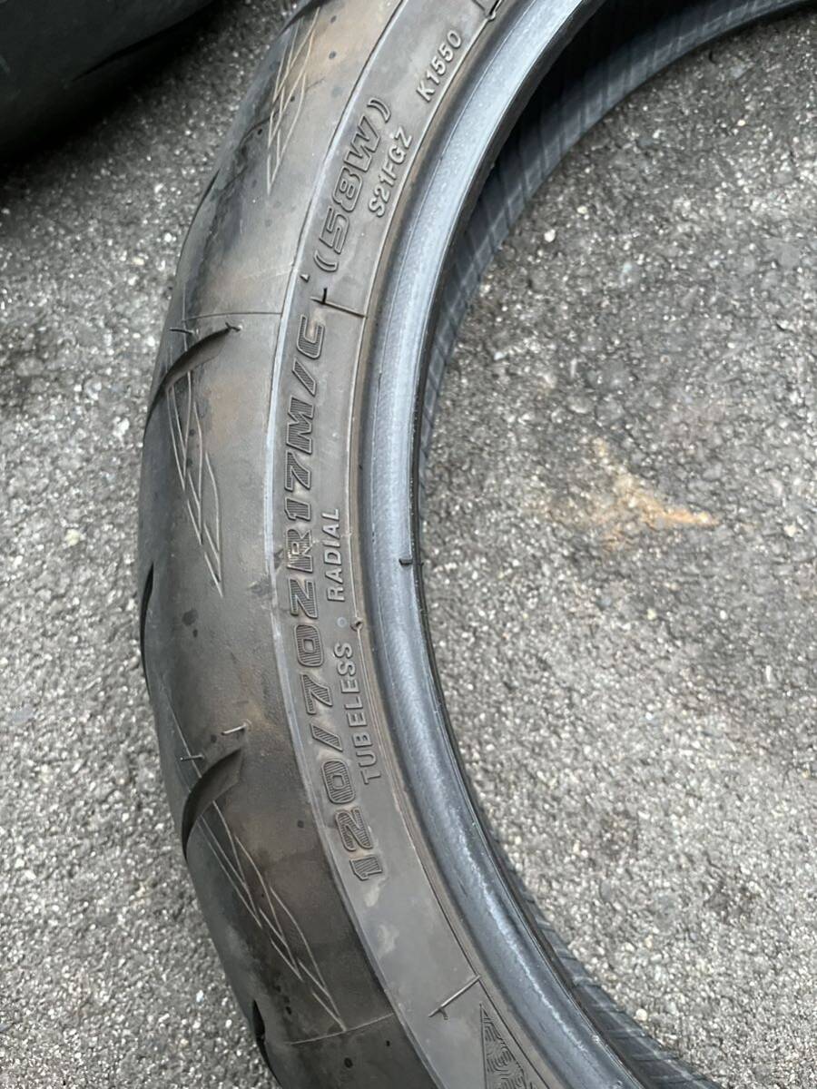 BRIDGESTONE BATTLAX S21 120/70ZR17 ブリヂストン バトラックス ハイパースポーツ 中古品_画像2