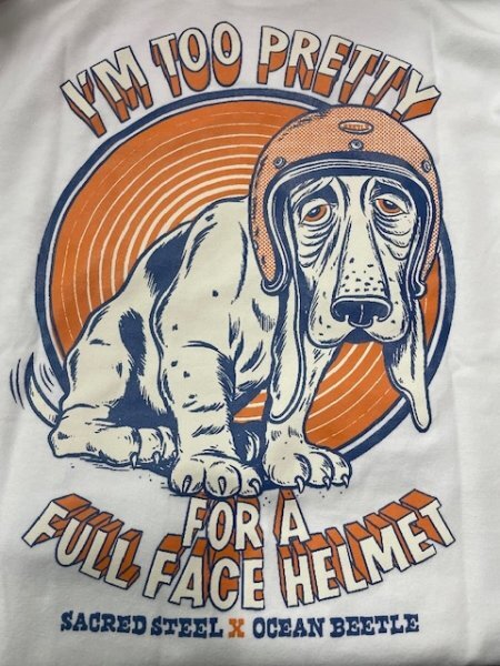 【OCEAN BEETLE】オーシャンビートル BEETLE Pretty dog Short-sleeve shirt [dog-tee] 半袖Tシャツ ホワイト WHITE-M Sacred Steelコラボ_画像5