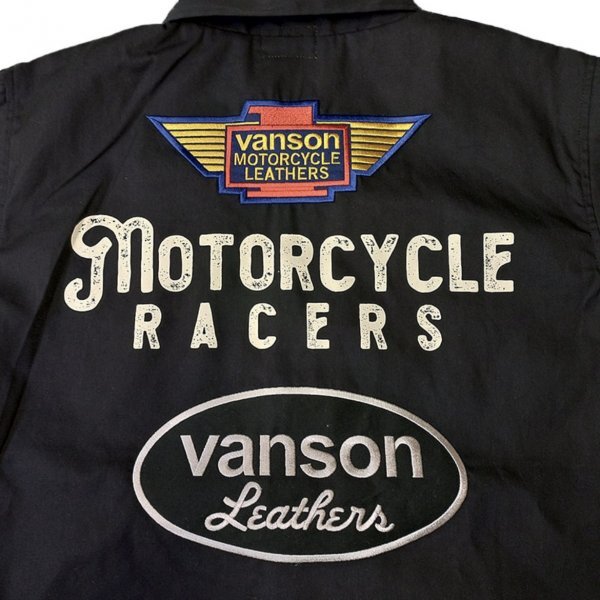 送料0 VANSON バンソン ポリコットン コーチジャケット VANSON MOTORCYCLE CUSTOM COACH JACKET (883V339) XXLサイズ バイカー バイク乗り_画像7