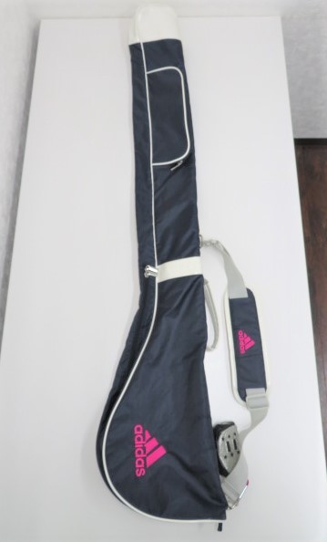 [d009] adidas アディダス クラブケース ゴルフバッグ 紺×白×蛍光ピンクの画像1