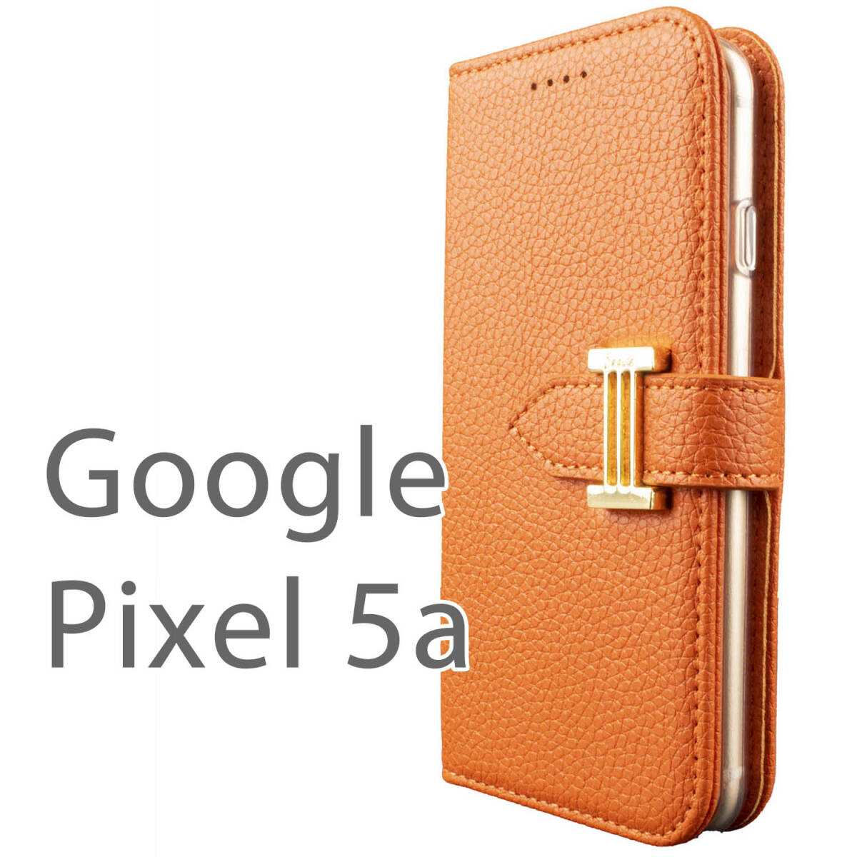 google pixel5a ケース 手帳型 おしゃれ オレンジ 橙色 5a5G カバー ストラップ付 ピクセル5a スマホケース 鏡付 ミラー付人気 送料無料 安の画像1