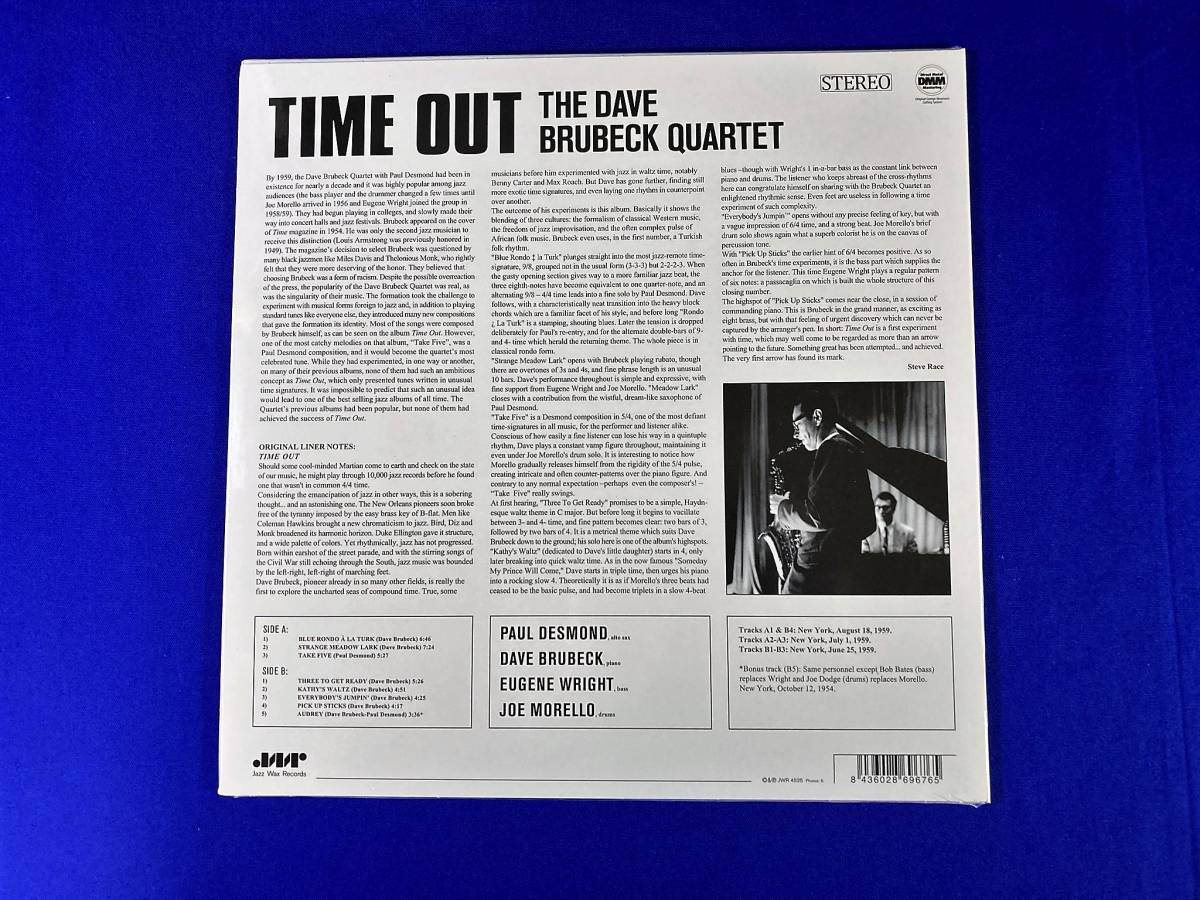 未開封 デイヴ・ブルーベック 送料500円 希少品 EU盤 高音質180g重量盤 Dave Brubeck Quartet Time Out Take Five 1LPの画像3