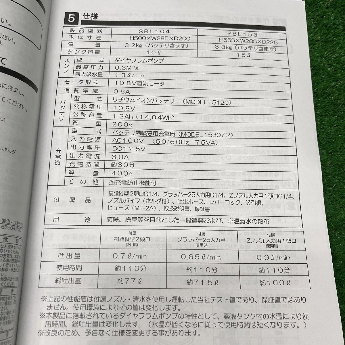 会落h979 共立バッテリー式噴霧器 SBL104 カートリッジ付リチウムイオン電池搭載 タンク容量10L 取説付き H500×W285×D200mm_画像3