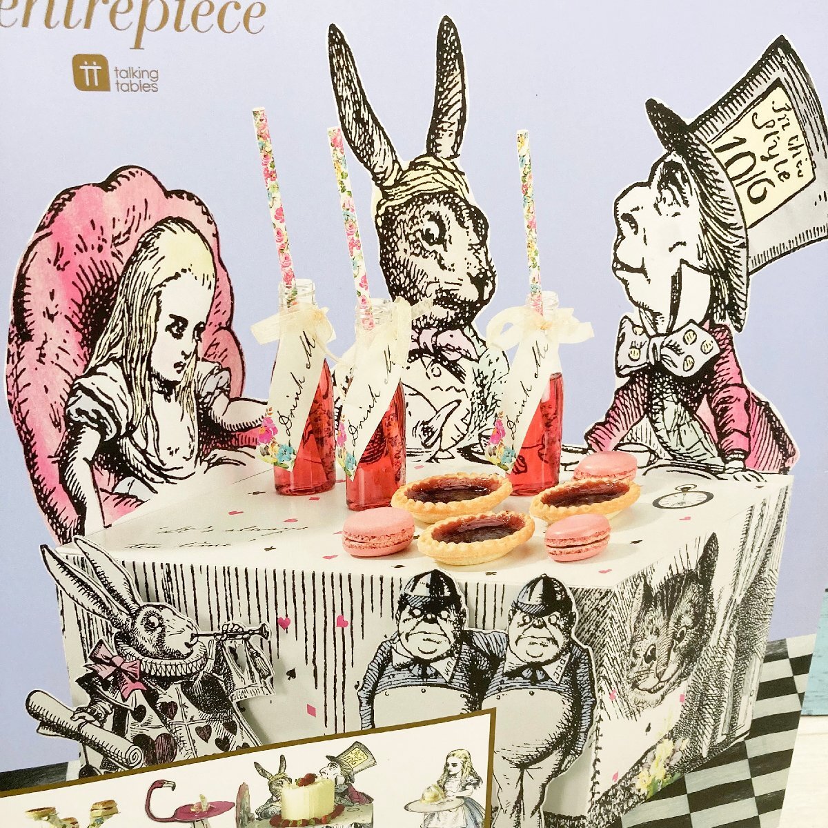 栖落i012 不思議の国のアリス a brilliantly bonkers buffet centrepiece 紙製テーブルスタンド 約37×44cm ★2個セット_画像4