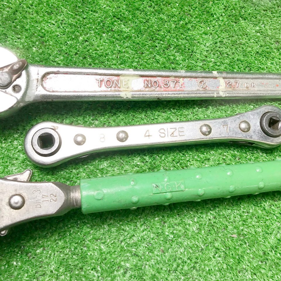 彦蒼a400 トネ/ASH他■ラチェットハンドル差込角12.7mm ソケット インチ6.35mm(1/2～7/32)等 ミリ 6.35mm(6mm) ベンリィラッチ等26点セット_画像5