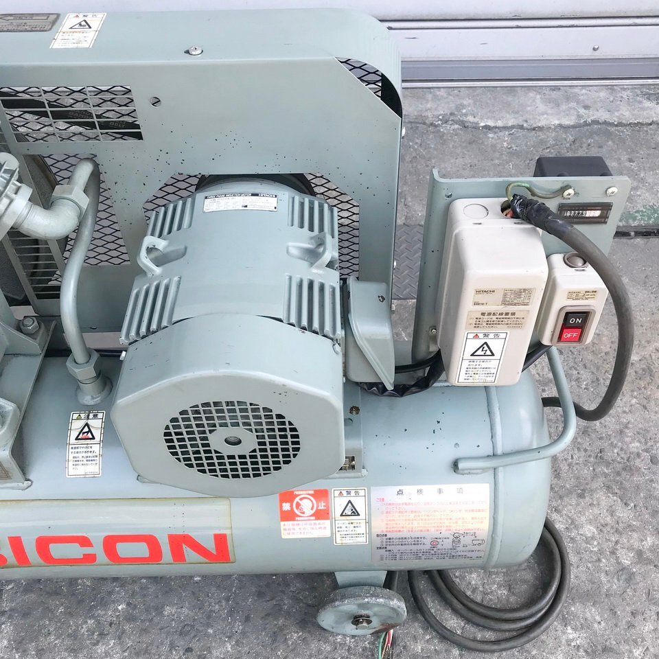 ..l970 Hitachi 2.2kW 3 лошадиные силы # воздушный компрессор [2.2P-9.5VD6]be Vicon максимально высокий использование давление 0.93MPa бак емкость 80L трехфазный 200V