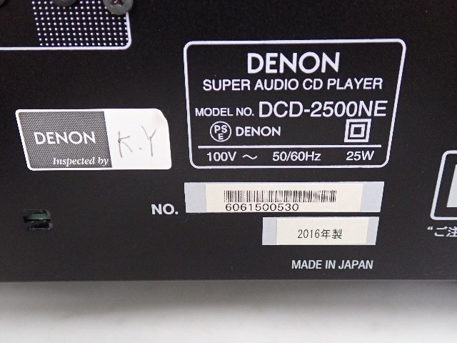 DENON デノン/デンオン DCD-2500NE CD/SACDプレーヤー 2016年製 ∴ 6D74C-8_画像5