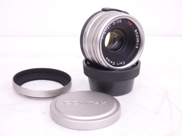 CONTAX/コンタックス Gシリーズ用レンズ Carl Zeiss Planar 35mm F2 T* Gマウント レンズフード付 プラナー ◆ 6D5BA-8_画像1