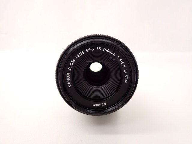 【美品】 Canon キヤノン 望遠ズームレンズ EF-S 55-250mm F4-5.6 IS STM 説明書/箱付き □ 6D99D-3_画像4