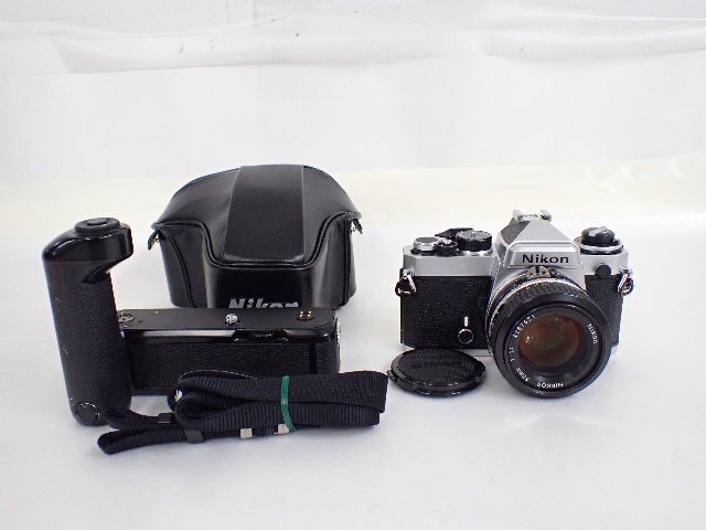 Nikon ニコン FE フィルム一眼レフカメラ NIKKOR 50mm F1.4 レンズ MD-11 モータードライブセット ケース付 ∴ 6D8D0-2_画像1