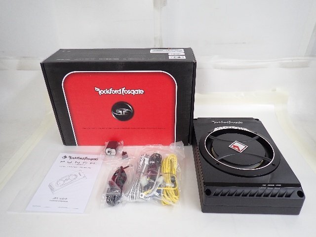 【良品】 Rockford Fosgate JPS-100-8 PUNCH アンプ内蔵サブウーファー ロックフォード 説明書/元箱付 カーオーディオ ∴ 6D8BF-7の画像1