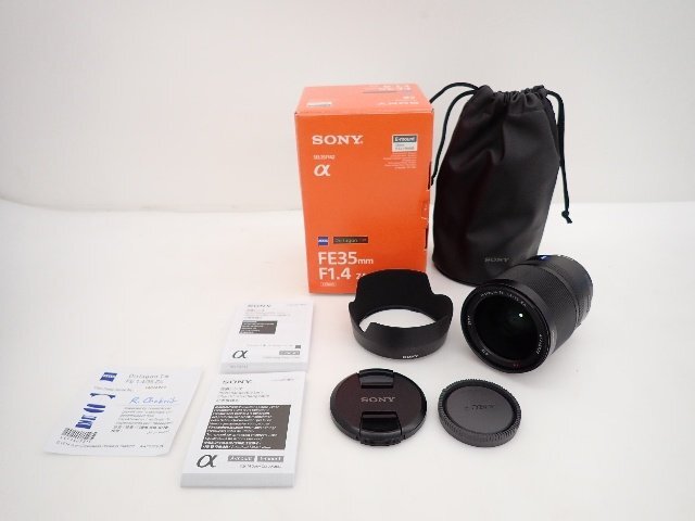 【良品】SONY ソニー Distagon T* FE 35mm F1.4 ZA Eマウント用レンズ SEL35F14Z 元箱/説明書/レンズポーチ付 ∽ 6DADF-2