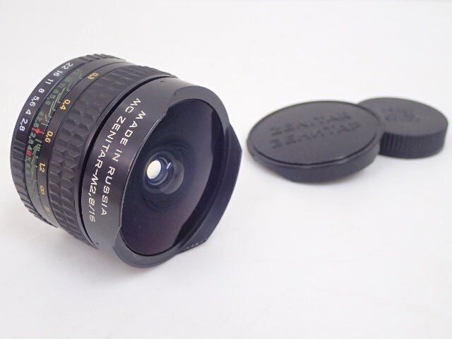 Zenit ゼニット 広角魚眼レンズ MC ZENITAR-M 16mm F2.8 FISH-EYE ゼニター † 6DAE1-8_画像1