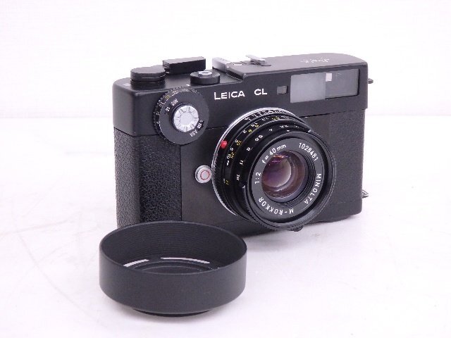 LEICA/ライカ コンパクトレンジファインダー CL/標準レンズ M-ROKKOR 40mm F2 傾斜カム レンズフード付 ◆ 6DC2C-1_画像1