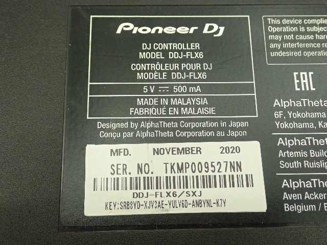 Pioneer パイオニア DDJ-FLX6 DJコントローラー ¶ 6D59B-1_画像5