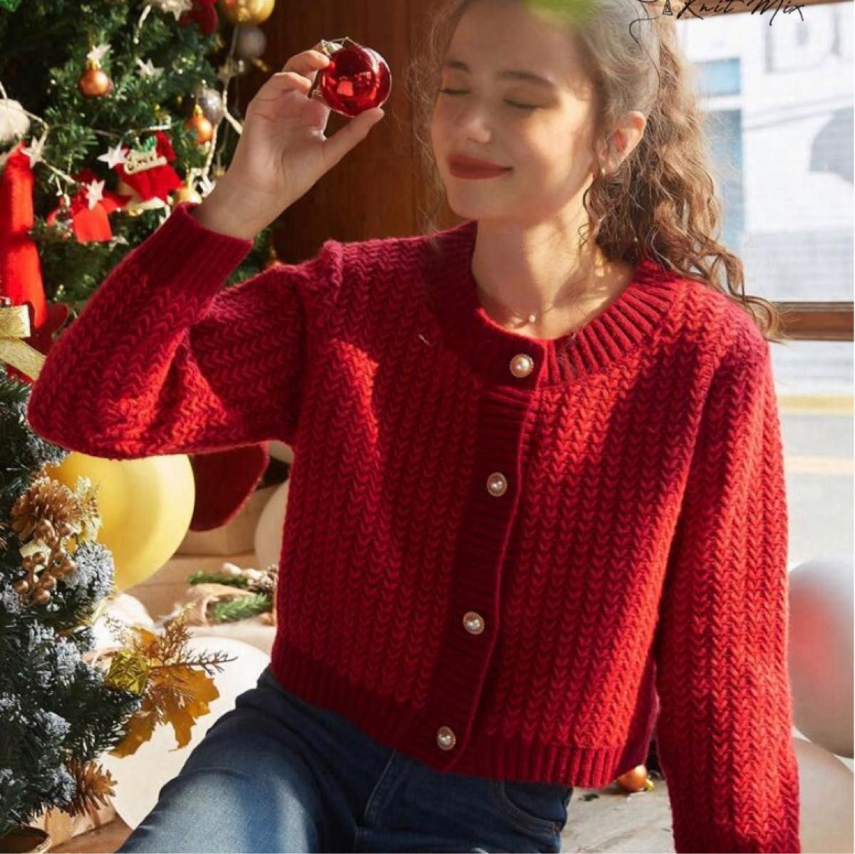 SHEIN ショート丈 赤 ニット カーディガン|Yahoo!フリマ(旧 SHEIN ショート丈 赤 ニット カーディガン|Yahoo!フリマ(旧