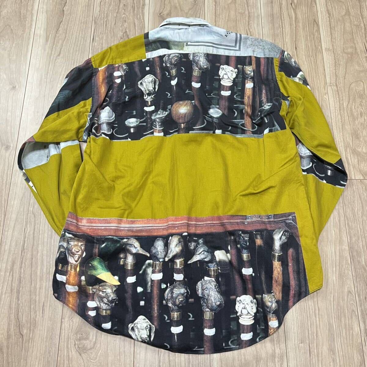 ★送料360円★激レア 80-90s Paul Smith LONDON ポールスミス ロンドン 長袖シャツ 転写 総柄 アメリカンジャケット期 サイズM R-5719_画像5