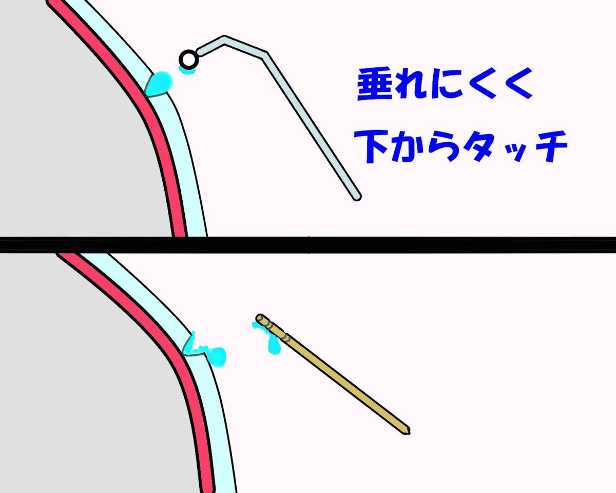 ★のせペン★　シンプル２本セット　はじき ピンホール　補修　塗装工具 飛び石 塗装 ポリッシング 巣穴 脱脂 はじき止め シリコンオフ _画像3