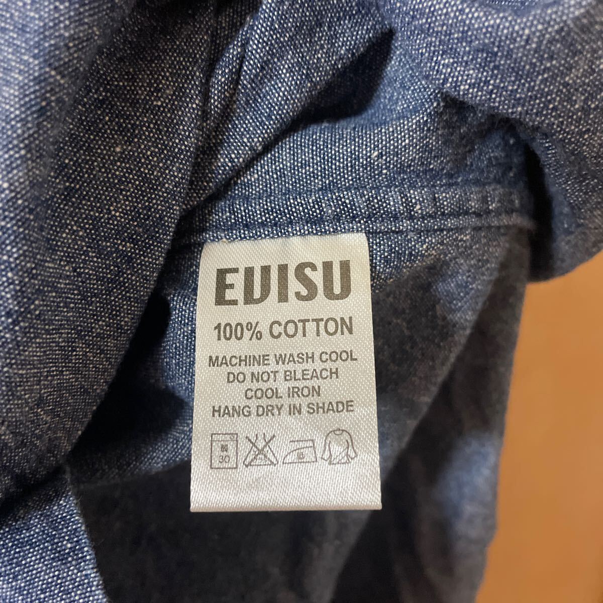 ☆エヴィス☆EVISU☆シャンブレープリーツシャツ☆長袖ボタンダウンシャツ☆長袖シャツ Shirt☆エビス☆アメカジ☆レプリカ☆希少☆Lサイズ_画像6