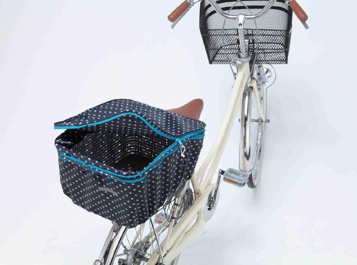  unused bicycle kawasumi river . factory 2 -step type rear basket cover black / blue dot KW-510 BD rear basket cover 