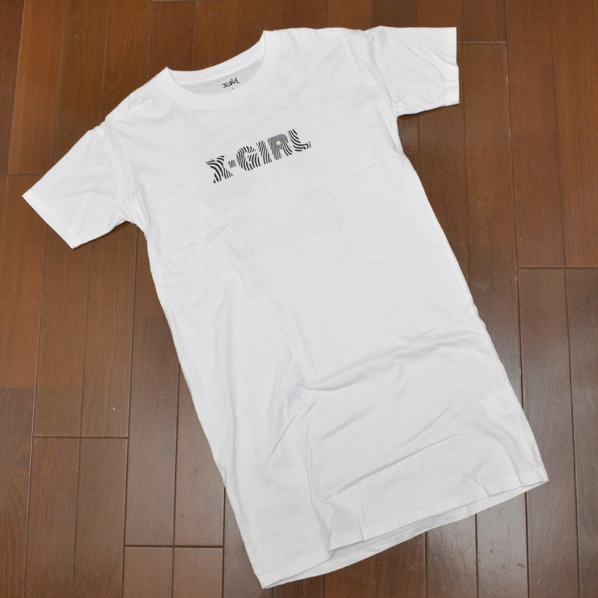 X-GIRL エックスガール WAVE FACE S/S TEE DRESS ウェーブ フェイス 半袖 Ｔワンピ ワンピース Ｔシャツ Sサイズ 21ss レディース L789705_画像1