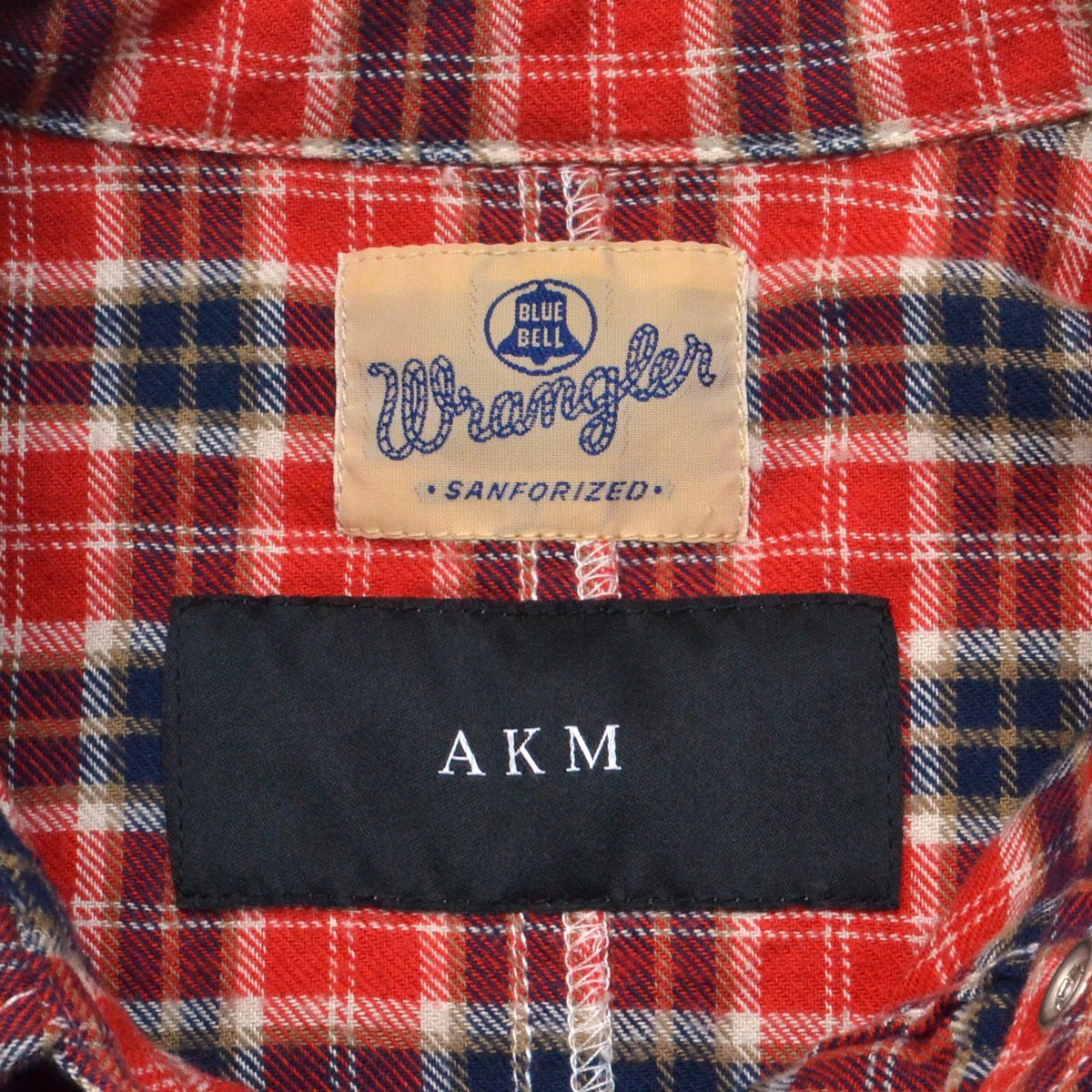 AKM × Wrangler エーケーエム×ラングラー チェックウエスタンシャツ 長袖 S9086 Mサイズ メンズ M655717_画像3