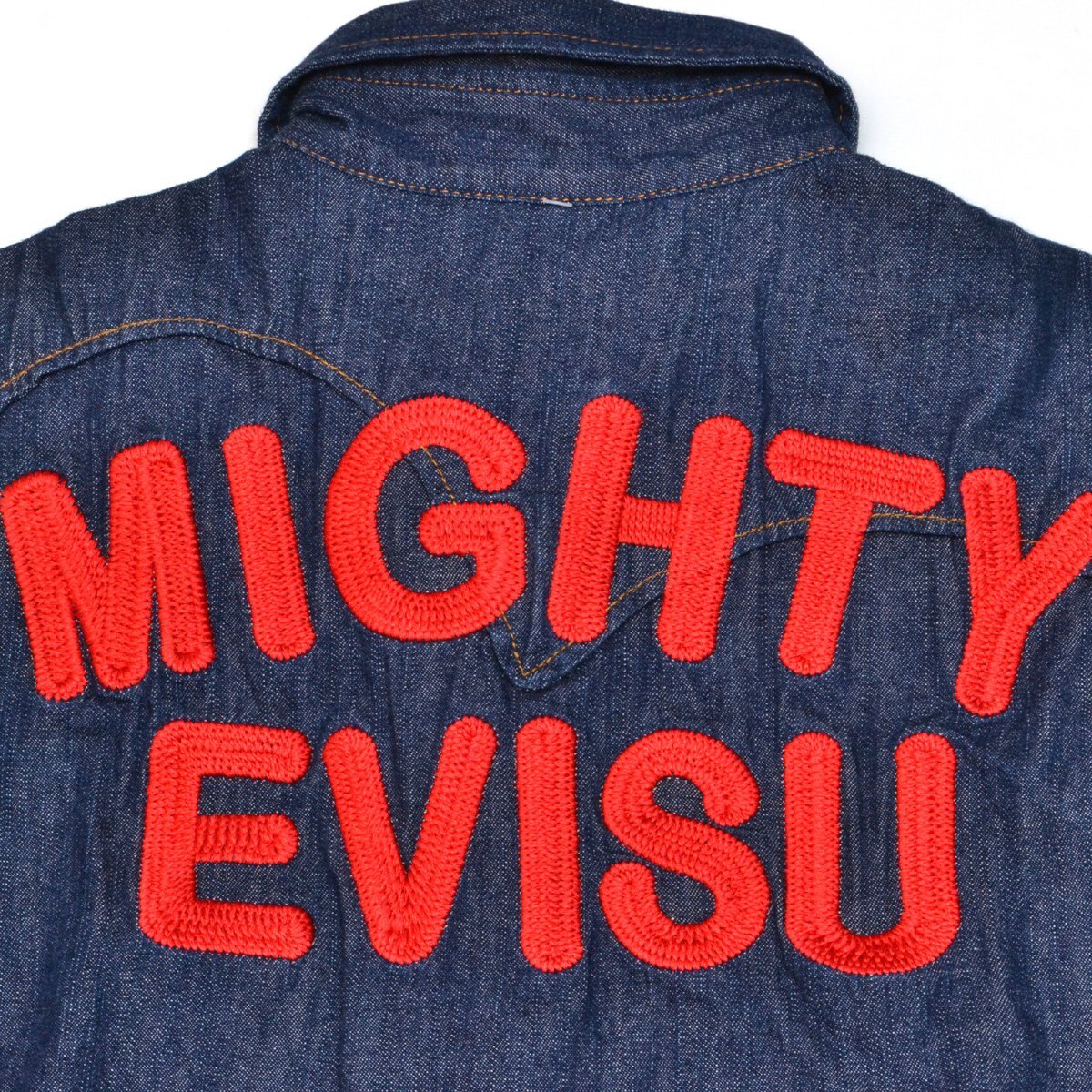 EVISU エヴィス 『MIGHT EVISU』 デニムウエスタンシャツ 刺繍ロゴ 長袖 36サイズ メンズ M746639_画像4