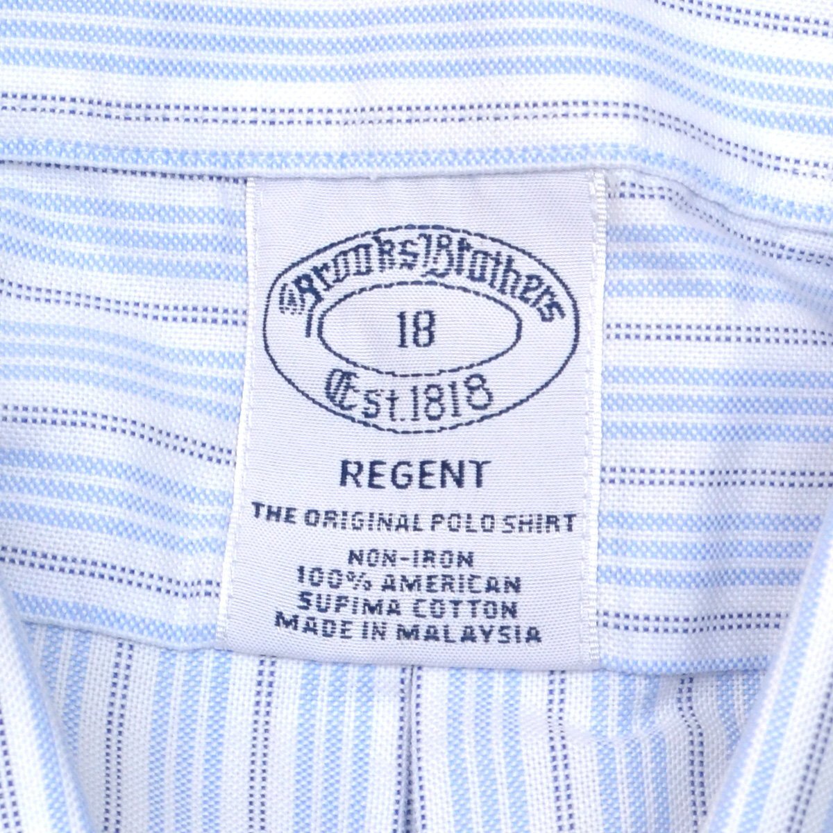 BROOKS BROTHERS ブルックスブラザーズ REGENT ノンアイロン スーピマコットン ボタンダウンシャツ BDシャツ 半袖 18サイズ メンズ M719723_画像3