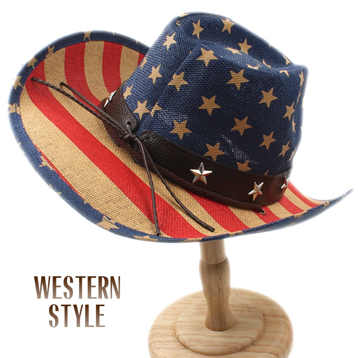  american flag Star studs belt we Stan kau Boy hat! hat ten-gallon hat straw hat straw hat 