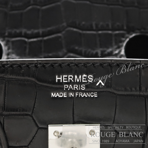 新品　エルメス　バーキン25　ブラック　黒　クロコダイル　ポロサスマット　シルバー金具　HERMES　バッグ_画像6