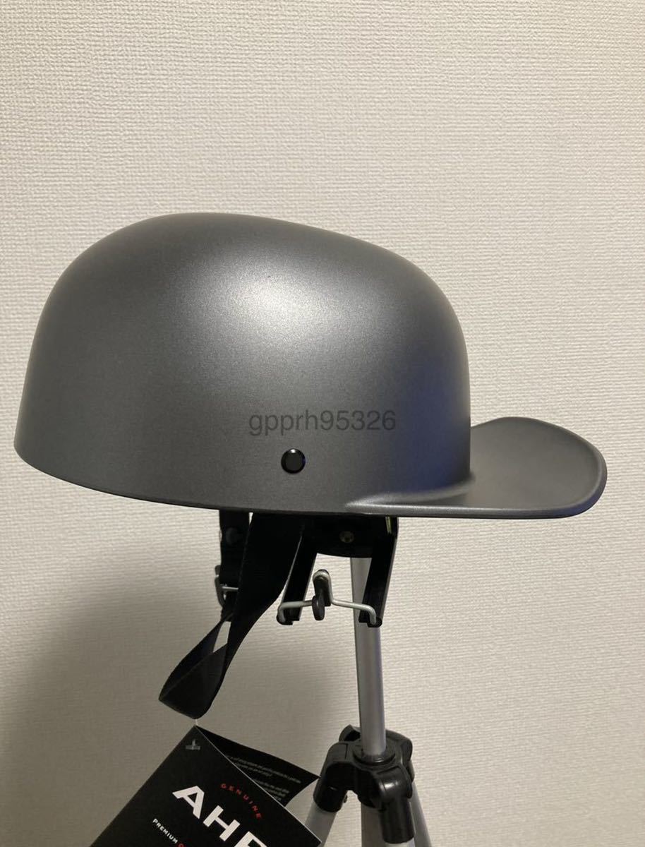 ハーフヘルメット マットグレー バイク 半キャップ 野球帽 半帽 サイズMの画像3