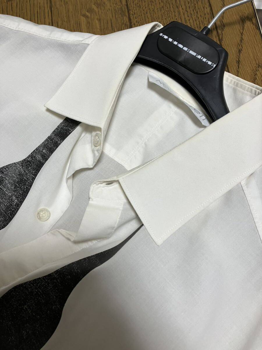 キムタク着用　ニールバレット ボウタイ柄　デザインシャツ　長袖 白 ディオールオムをインスパイヤ Nile Barrett_画像3