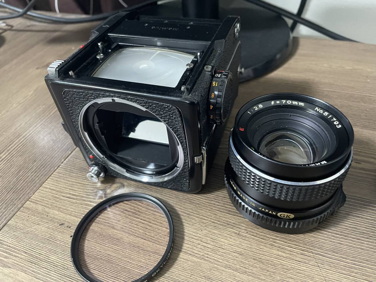 Mamiya 645 M645 ＋ 珍しい SEKOR 70mm 1:2.8 E  フィルター付 マミヤ TL Pro SUPER 対応レンズの画像6