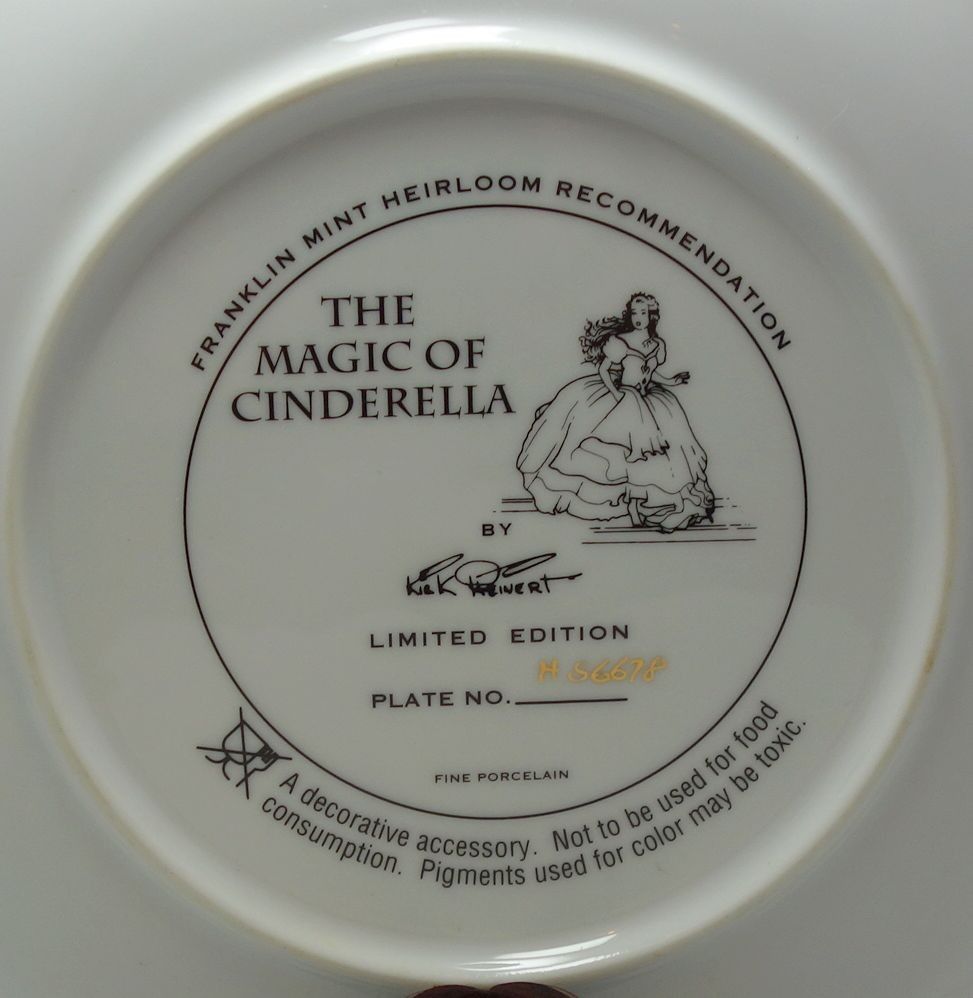 シンデレラのの絵皿　THE MAGIC OF CINDERELLA  franklin mint 