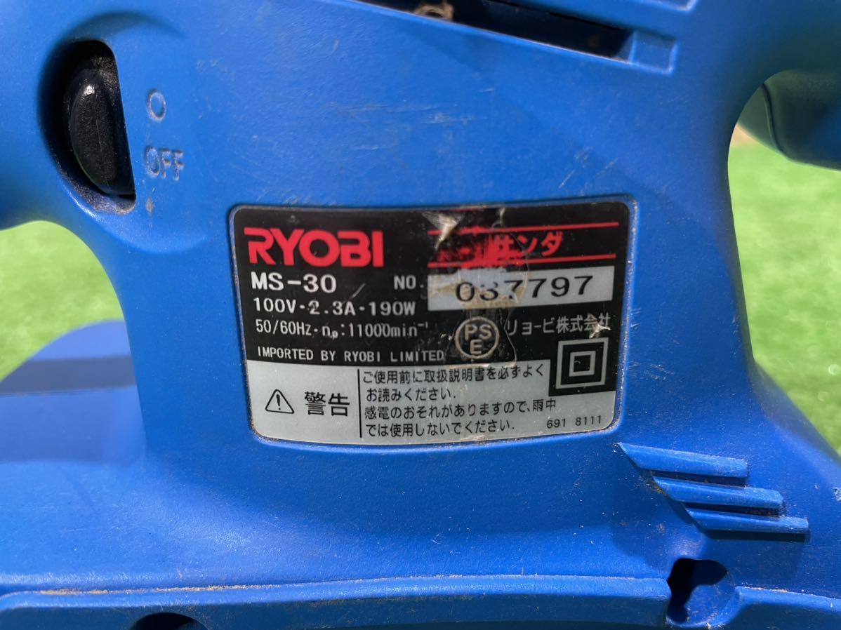 3B5 RYOBI リョービ 電動工具 研磨機 仕上げサンダ サンダー MS-30 大工道具 中古動作品_画像2