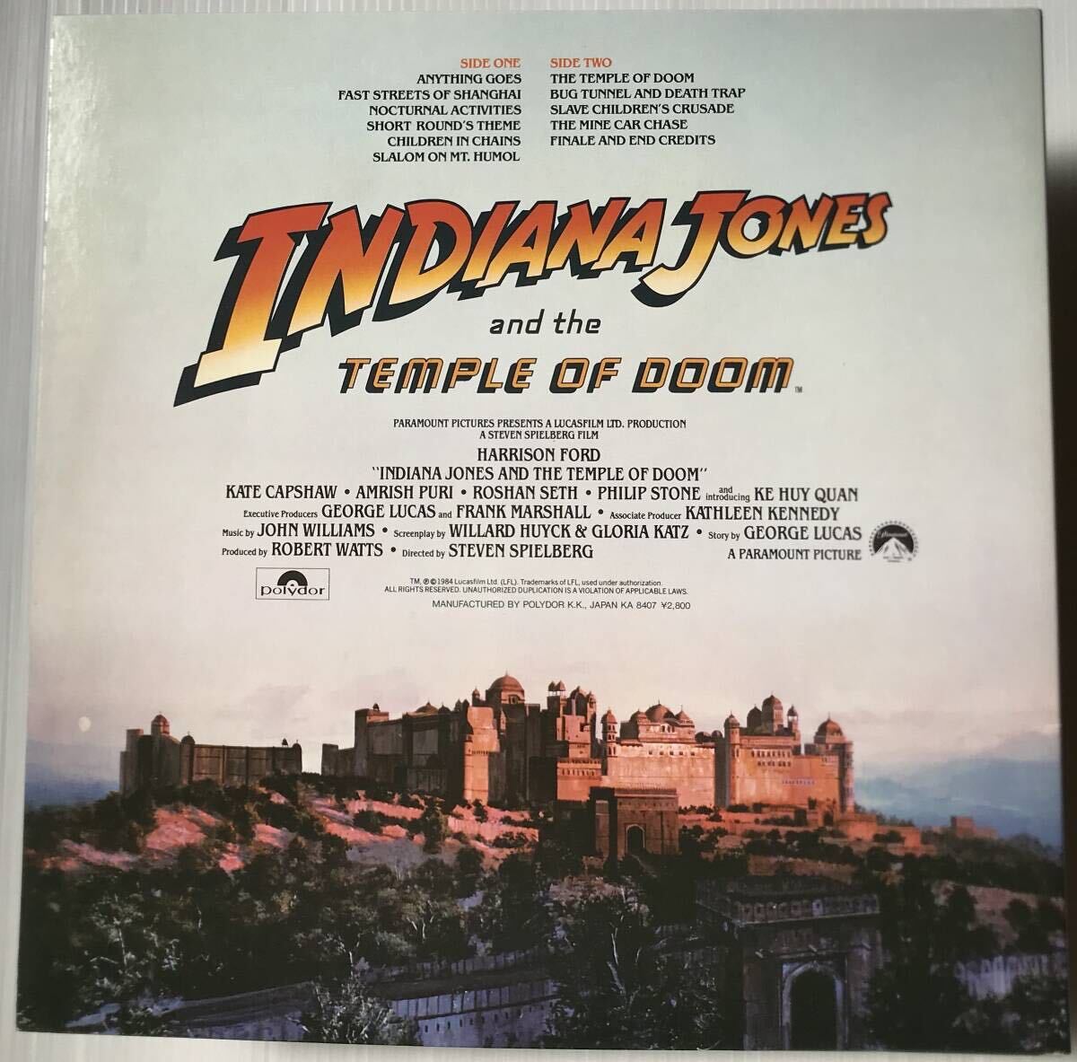 MINI POSTER 帯付 見開きLP インディ・ジョーンズ・魔宮の伝説 INDIANA JONES AND THE TEMPLE OF DOOM 28MM 0365_画像2