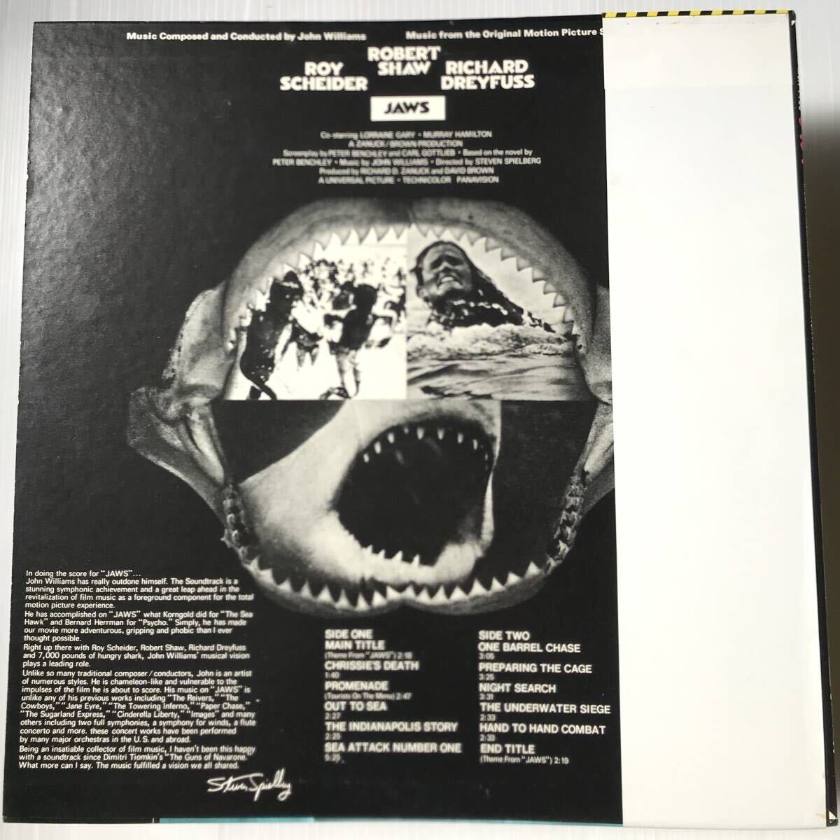 帯付 LP JAWS ジョーズ オリジナルサウンドトラック John Williams MCA-7166の画像2