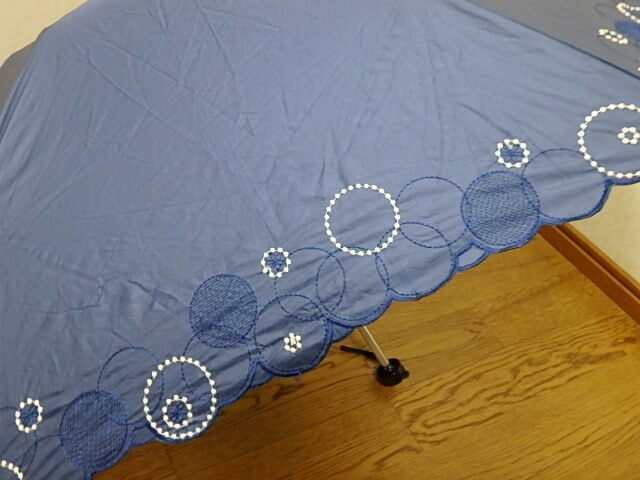 sy403k　折りたたみ傘　雨傘　晴雨兼用傘　紺色　オーロラ㈱　レディース　女性用　雨具　中古_画像2
